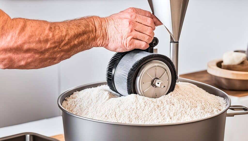 Einfache Reinigung einer Getreidemühle