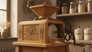 Schnitzer Getreidemühle aus Buchenholz